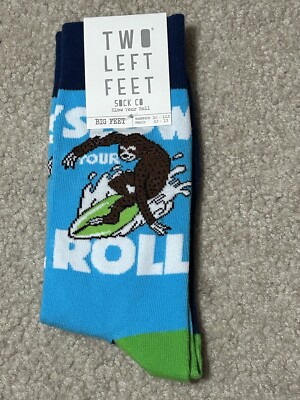Two Left Feet Socks Slow Your Roll New Men s 8.5-13 Women s 10-12.5