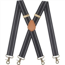 Heavy-Duty Men's Suspenders with Adjustable Swivel Hooks - Stylish Comfort