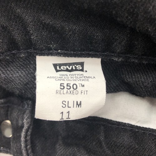 Vintage 90s Levis 550 Relaxed Fit Orange Tab Youth Kids Black Jeans Size 22x26 - Picture 4 of 10