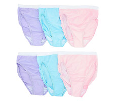 Breezies Set of 6 Original Cotton Hi-Cut Briefs Size 13 A632207 Pastel 10744