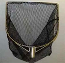 Teichkescher Edelstahlrahmen D42cm x 40cm Netztiefe, 4mm mit 1 Ersatznetz