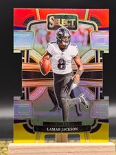 2023 Select Football - Lamar Jackson - Red/Yellow Prizm Concourse Die-Cut - 7