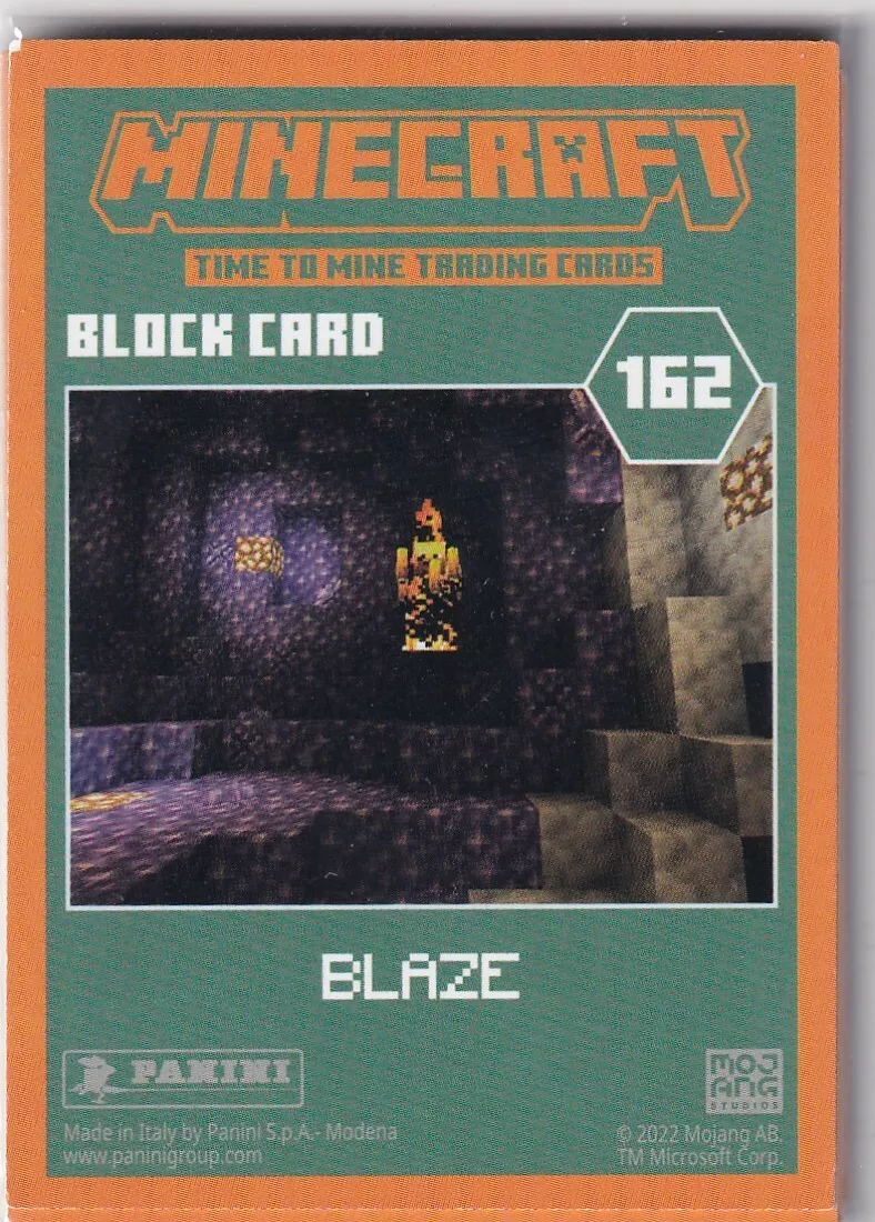 Panini Minecraft Time To Mine Trading Cards Card No. 162 Block Card Blaze