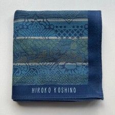 HANDKERCHIEF JAPAN VINTAGE BLUE GEOMETRIC MEN'S POCKET SQUARE COTTON 18" A0143 