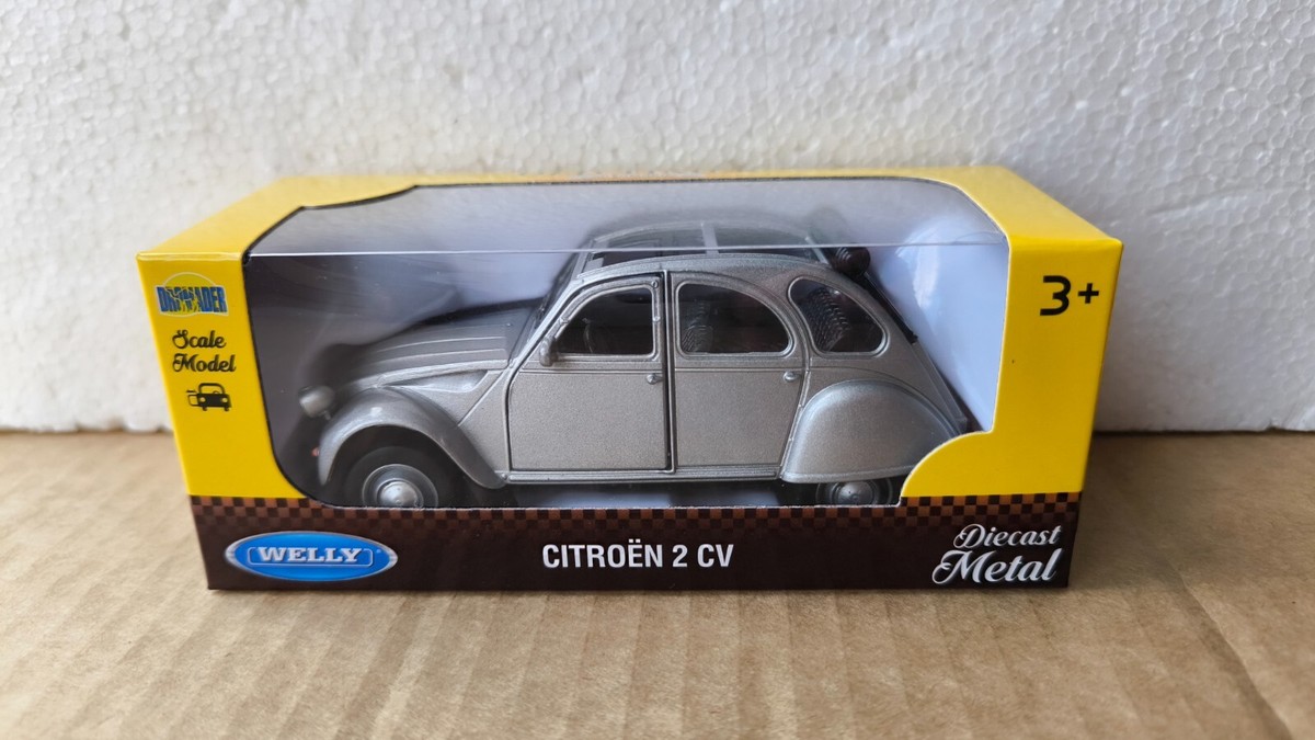 WELLY NEX DROMADER OLD TIMER CITROEN 2 CV SILVER 1/34 1:34 MODEL
