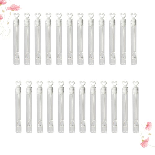 24 Pcs Bubble Wand Extinguisher Bottles Love Heart Tube with Bubber Stick