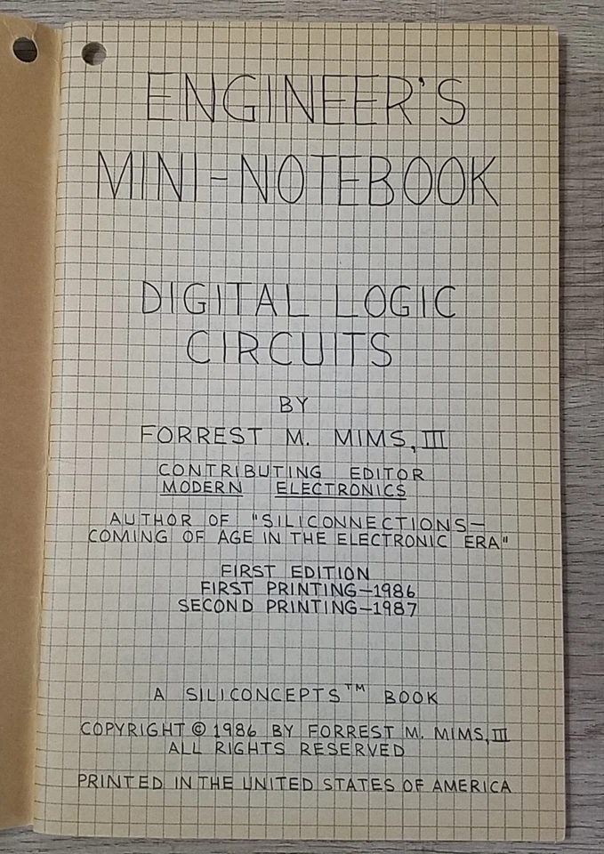 ENGINEER'S MINI-NOTEBOOK: DIGITAL LOGIC CIRCUITS BY FORREST M. MIMS III (1986) - Image 3 of 4