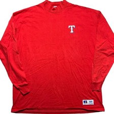 Russell Vintage XL Made in USA mock neck long sleeve Texas Rangers