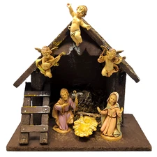 Vtg Fontanini Musical Nativity Stable Creche Italy | Incomplete, READ