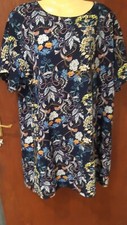 Boohoo Navy Floral Shift Dress Size 14 Bohemian