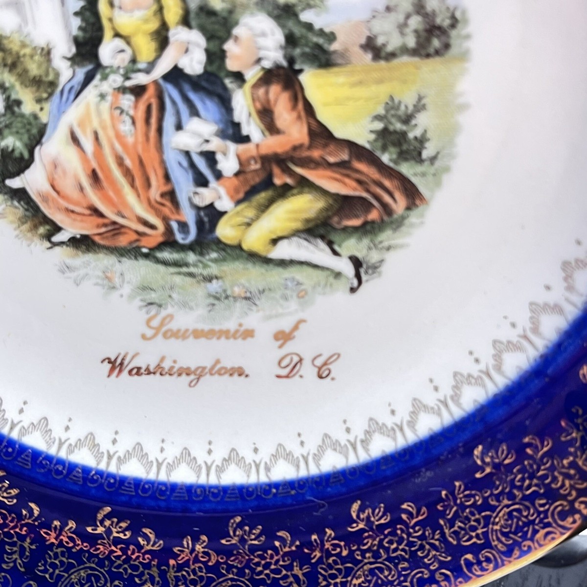 WASHINGTON.D.C(24KT.GOLD)皿 Washington DC Gold Plate W/Gold Stand 90001A US Capitol RARE