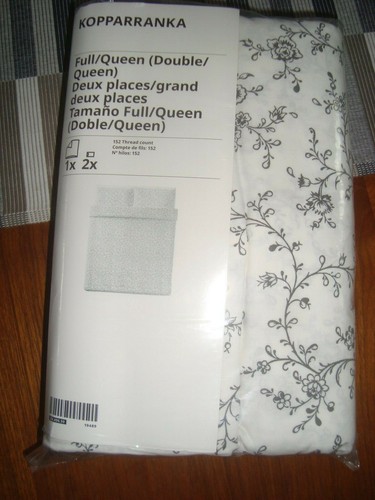 IKEA KOPPARRANKA Bettbezug mit Kissenbezug weiß grau Twin voll Queen King - Bild 21 von 35