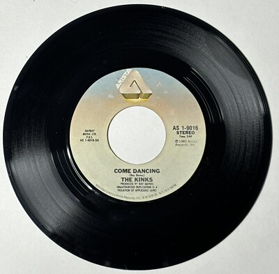 The Kinks, Come Dancing Noise, 7'' 45rpm Vinyl NM Artists 83 1980 s Music Record