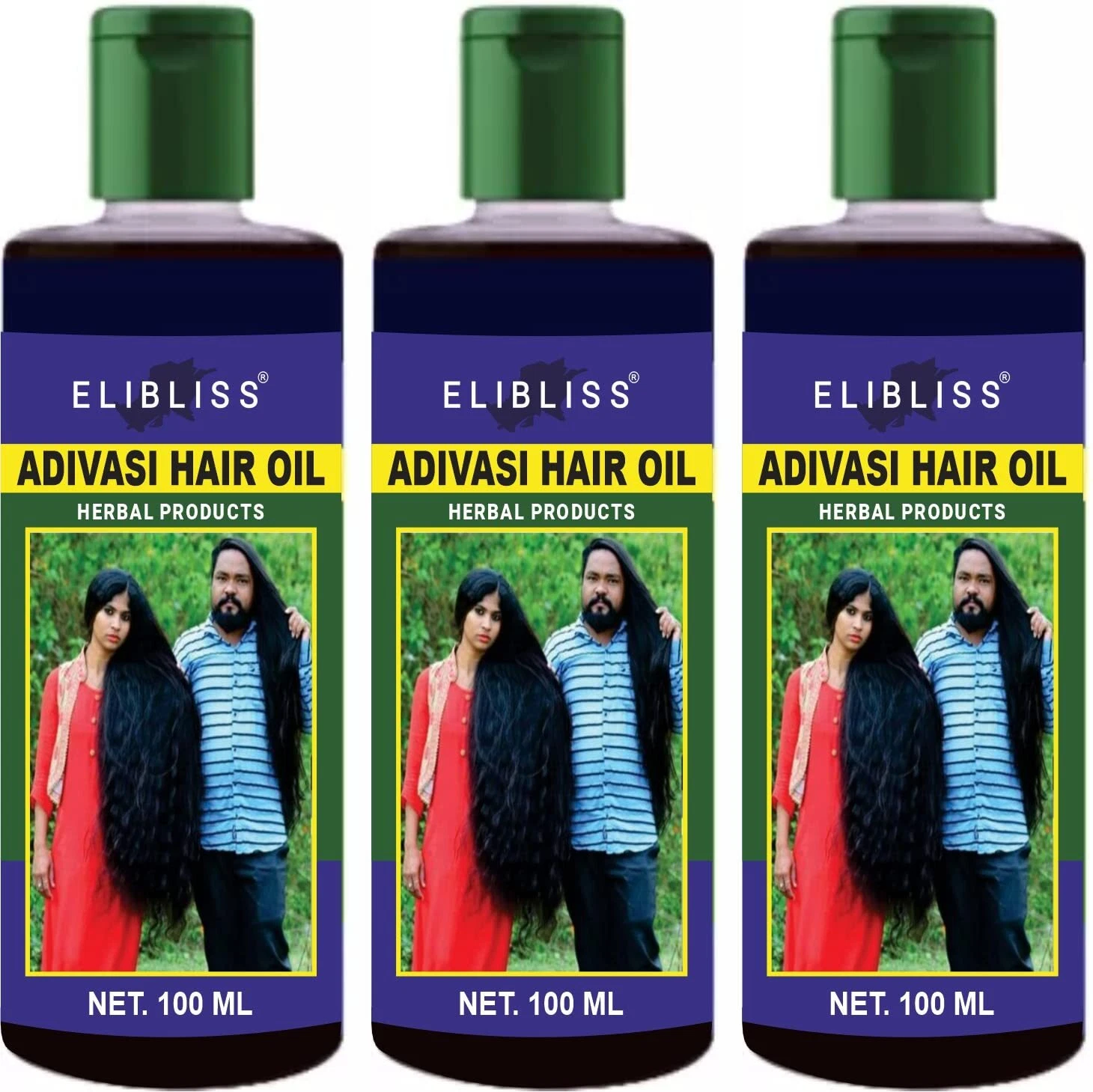 Adivasi Herbal Hair Growth Oil Controls Hairfall, 300ml (Pack of 3)