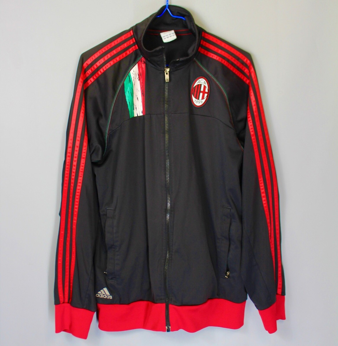 AC Milan adidas シャツ 赤黒 2006-07 AC Milan adidas Sweat Top - 6/10 - (M/L)