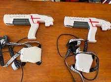 LASER X Set of 2 Laser Gaming Set indoor/Outdoor Laser Tag Guns Vintage, Works