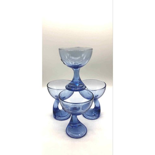 Four Gorgeous Very Collectible Bromiolo Rocco Jerba Blue Goblets Great Shape - Picture 4 of 10