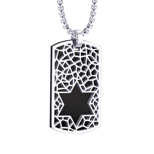 555 Schmuck Edelstahl Davidstern Hundeetikett Halskette, 16-24 Zoll Box Kette - Bild 23 von 38