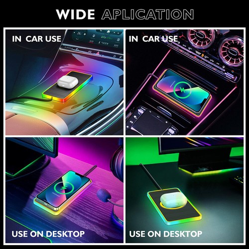 Car Wireless Phone Charger Pad Fast Charge Mat 15W for iPhone Samsung Universal - Picture 5 of 16
