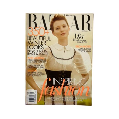 Harpers Bazaar Australia Magazine August 2011 Mia Wasikowska No Label VG import