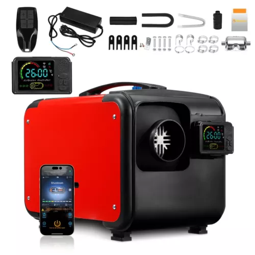 8KW 12V24V Dieselheizung LCD Air Heater Bluetooth auto heizung W/230V Adapter