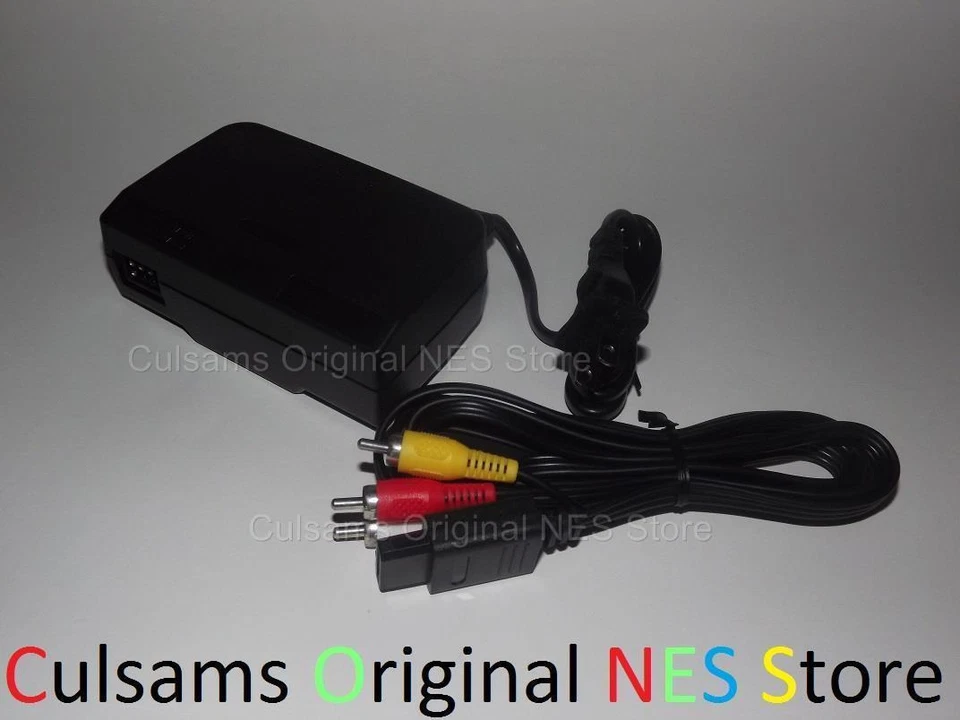 AC Power Adapter & AV Cables Audio Video Cord for Nintendo 64 N64 System Console - Image 2 of 4