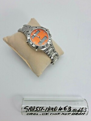 Unisex Armbanduhr - Stahl - Orange/Chrom - 463 - Fett/Niko