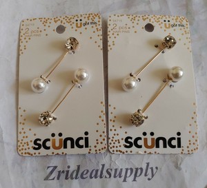 rhinestone 2pcs scunci pearl pins crystal pack hair