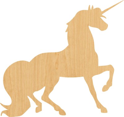 Unicorn 1 Laser Cut Out Wood Shape Craft Supply - Woodcraft Cutout