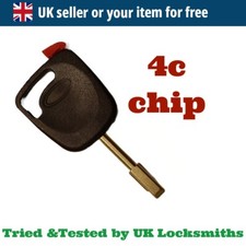 fits FORD TRANSIT FIESTA MONDEO FOCUS TIBBE TRANSPONDER KEY + ID4C CHIP Red