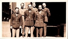 Vtg B W Photo WW2 US Army Soldiers Service Uniform Men Friends City Military
