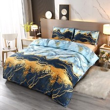 Marble Pattern Duvet Cover Bedding Comforter Cover Set with 2 Pillowcases-Queen