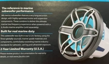 JL Audio Marine 8" LED Subwoofer 4Ω 400w M6-8IB-S-GmTi-i-4 GunMetal Sport Grille