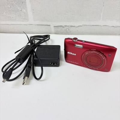 Nikon COOLPIX S3500 20.1MP Compact Digital Camera Raspberry Red Fast Shipping