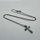 925 Sterling Silver Cross Pendant Box Chain Necklace 3.1g — photo 1