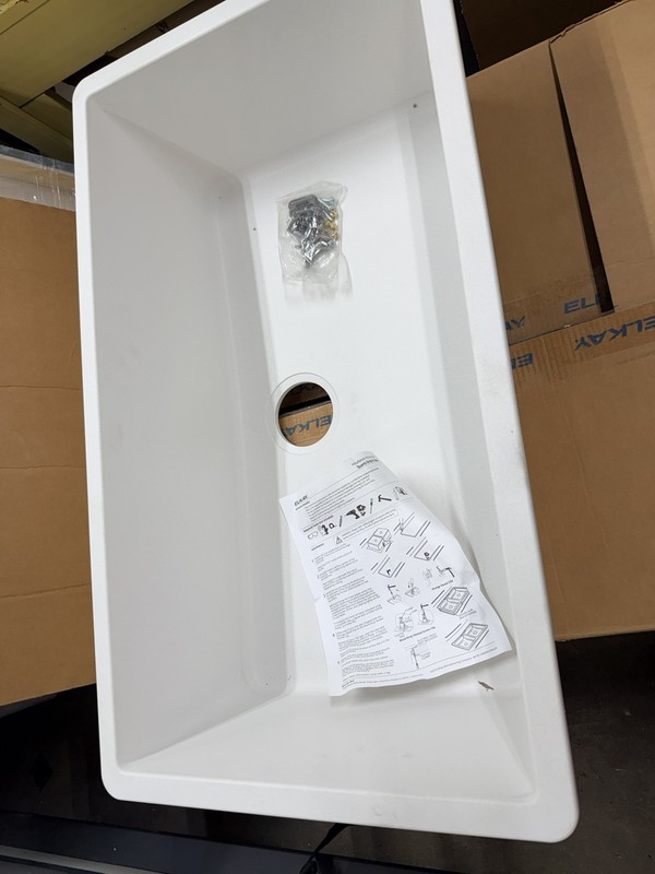 NEW Elkay Quartz Classic ELGRU13322WH0 White 33” Single Bowl Undermount Sink