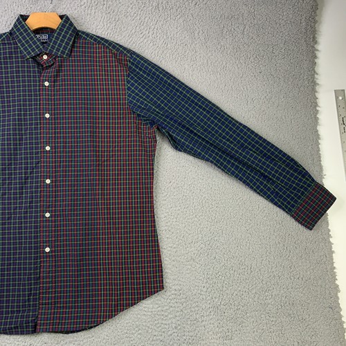 Vintage Polo Ralph Lauren Shirt Mens Large 16.5 Patchwork Regent Custom Fit - Picture 4 of 20