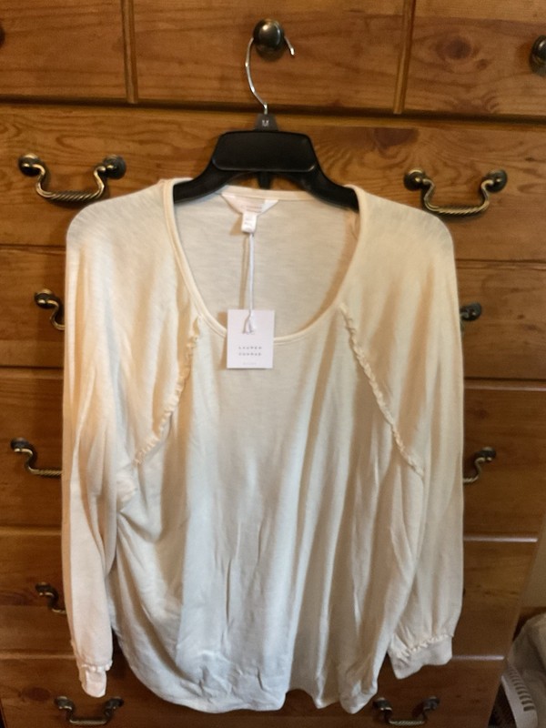 Laura Conrad Long Sleeve Top Ivory XXL NWT