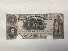 ~ 1861 $ 10 DOLLARS CSA CONFEDERATE STATES OF AMERICA - T 30