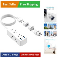 European Travel Plug Adapter, Universal Travel Adapter for UK AUS, 6 Outlet...