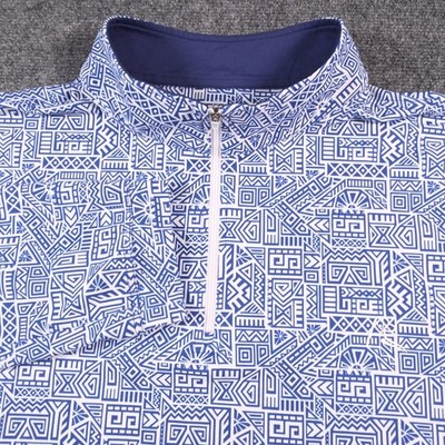 Rhoback Pullover Mens 3XL Blue Aztec Crave AOP 1/4 Zip Performance Stretch Golf