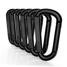 Heavy Duty Carabiner Clip, Steel Carabiners 1100lbs 3" D Shaped Spring Hook