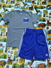 adidas Kids Lot 2 PCS SOCCER Outfit Tee T-Shirt Shorts Size XL Youth Boys