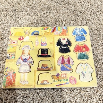 Dress Me Up Puzzle Melissa and Doug 12 Pieces Wooden Tray Learning Matching