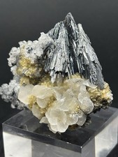 Stibnite With Calcite, ~5 x 7.5 x 2.5 cm, Herja Mine, Romania