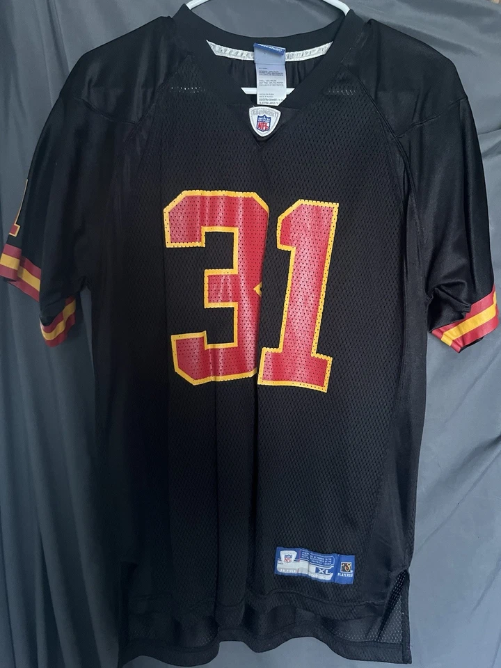 复古 Reebok Priest Holmes 堪萨斯城酋长队球衣黑色青少年 XL #31 — 第 3/4 张图片