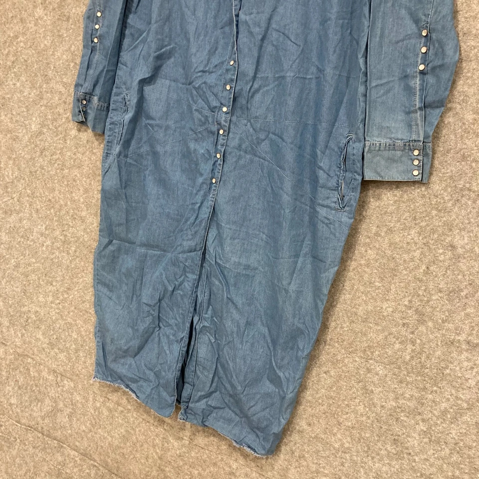 Chaqueta One Teaspoon Mujer Talla Grande Azul Algodón Lyocell Denim Bolsillos a Presión Foto 3 de 4