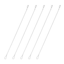 10 Pcs Safety Cable Lock, 0.05 Inch x 1.31 ft Braided Security Wire Rope, Silver