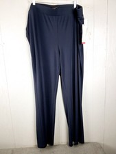Talbots Knit Jersey Pants Womens 3X Blue Stretch Wrinkle Free Packable Straight