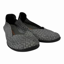 Bernie Mev Catwalk Flats Woven Metallic Loafer Shoes Slip On Size EU 37